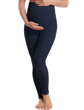 26" Side Pockets Maternity Yoga Pants darknavy