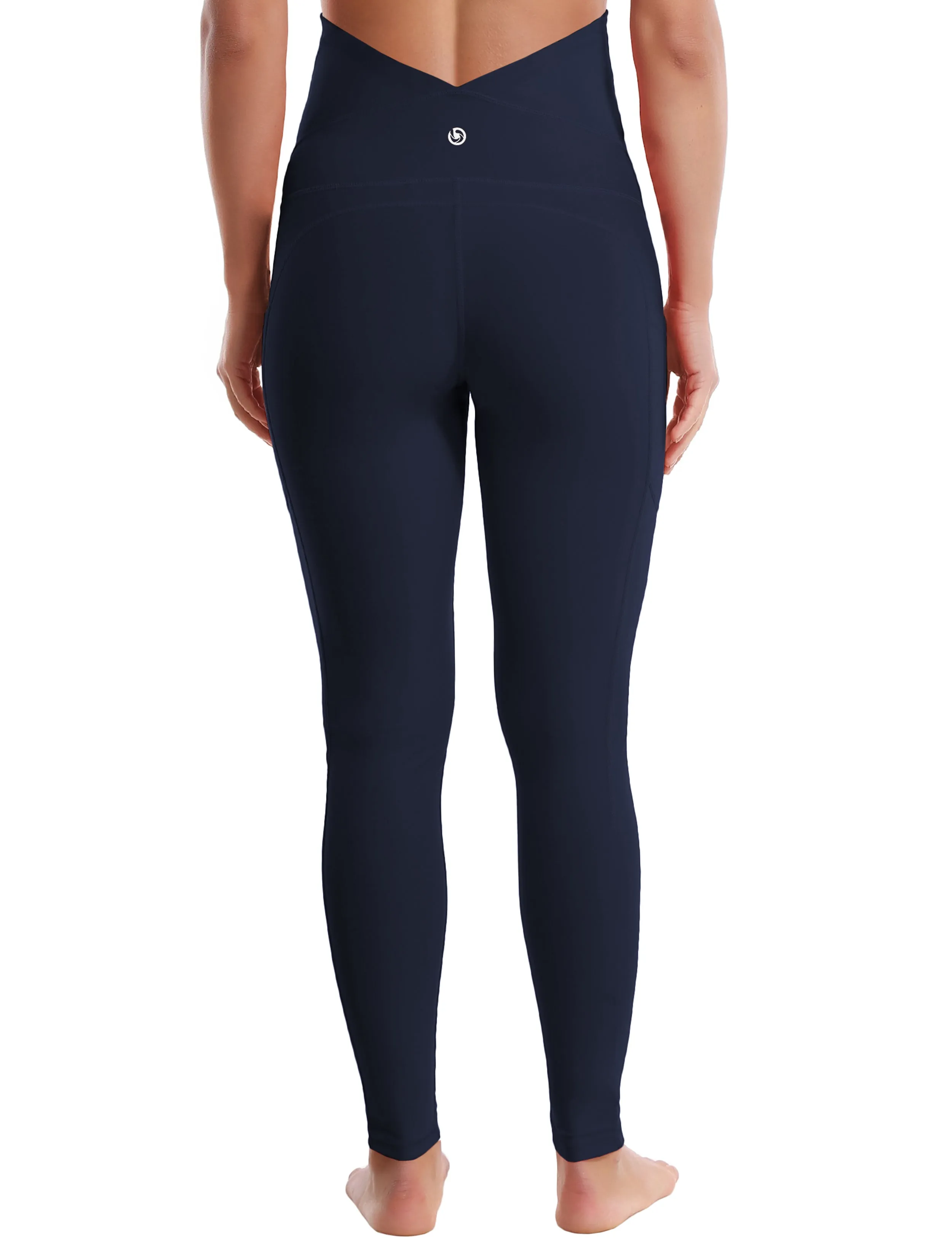 26" Side Pockets Maternity Yoga Pants darknavy