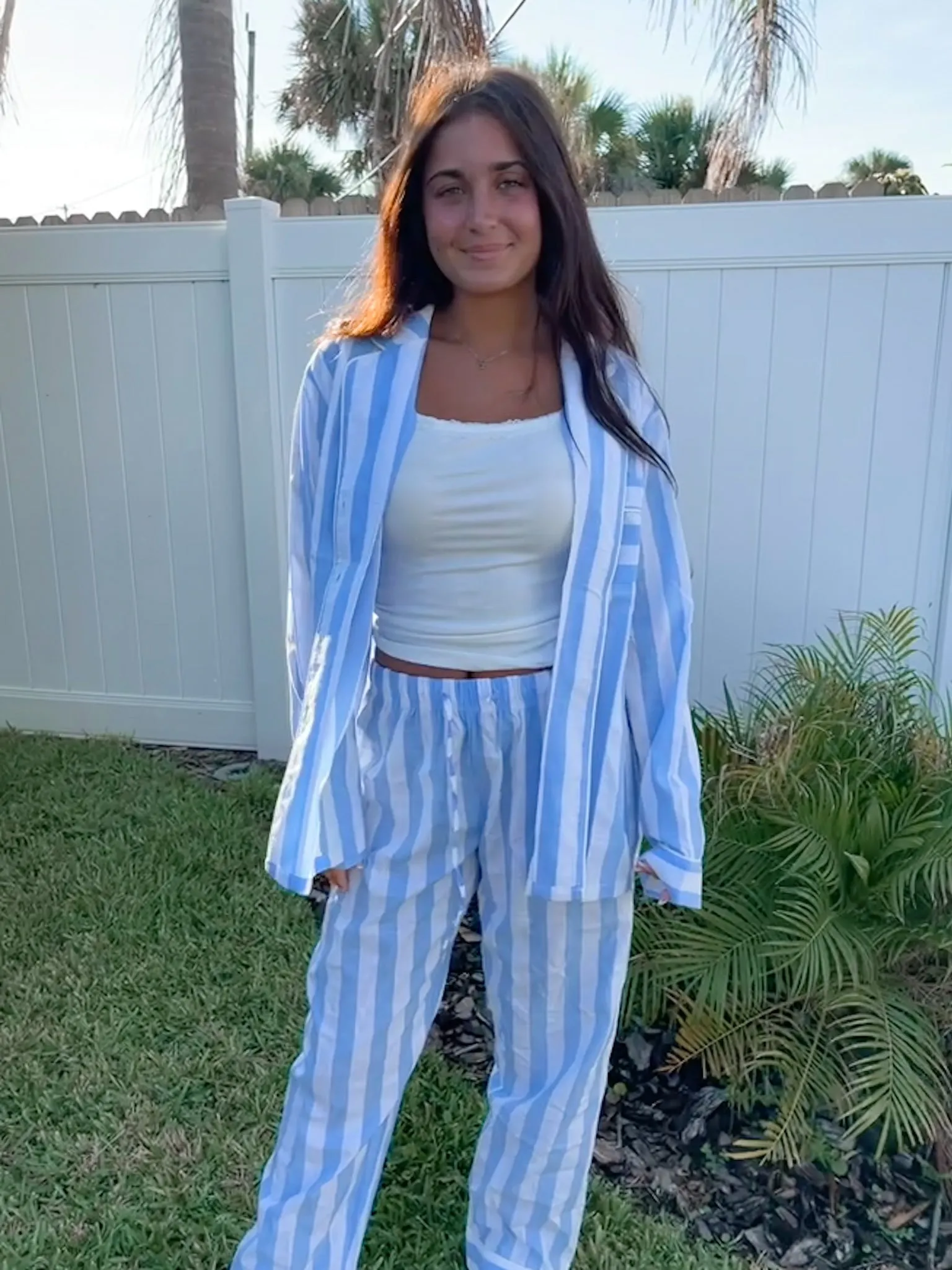 A Day In Greece Striped Pajama Pants