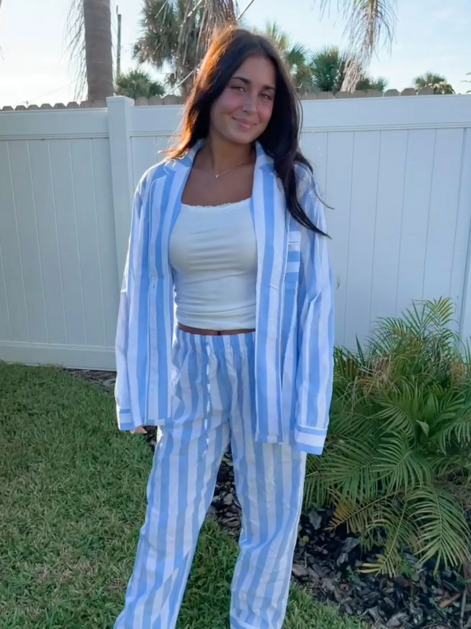 A Day In Greece Striped Pajama Pants