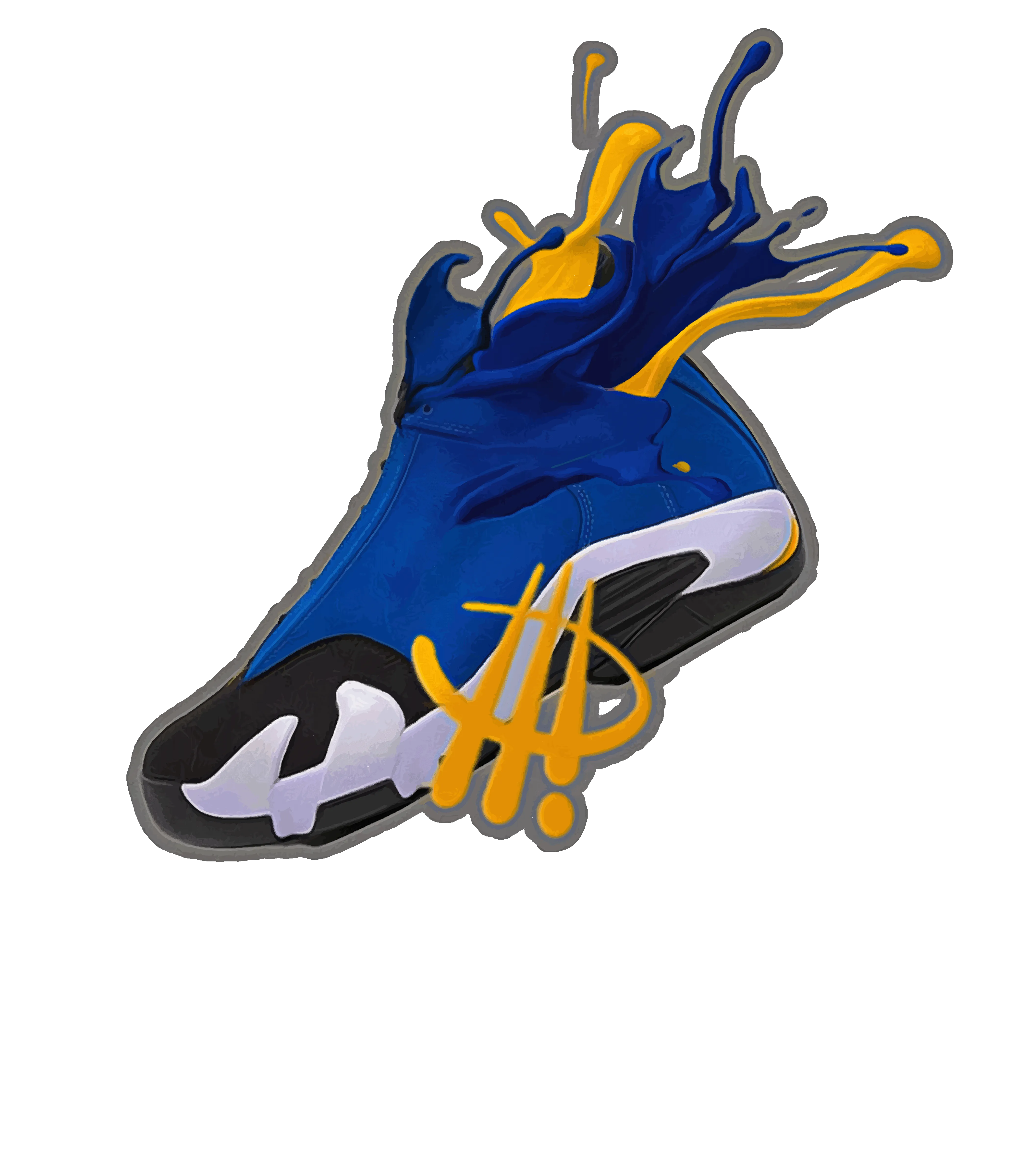 AIR JORDAN 14 LANEY |ILLCURRENCY White T-Shirt (SPLASH)