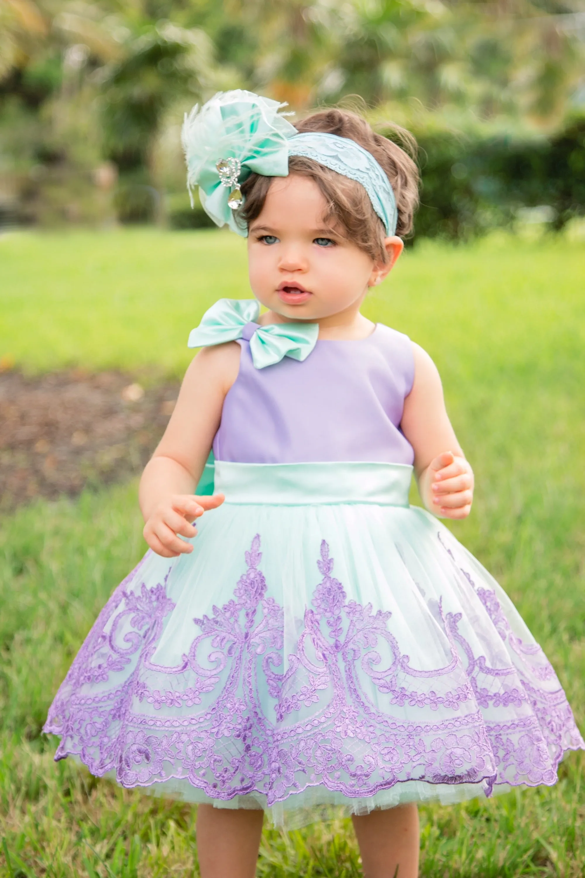 Alana  Dress Mint & Lavender