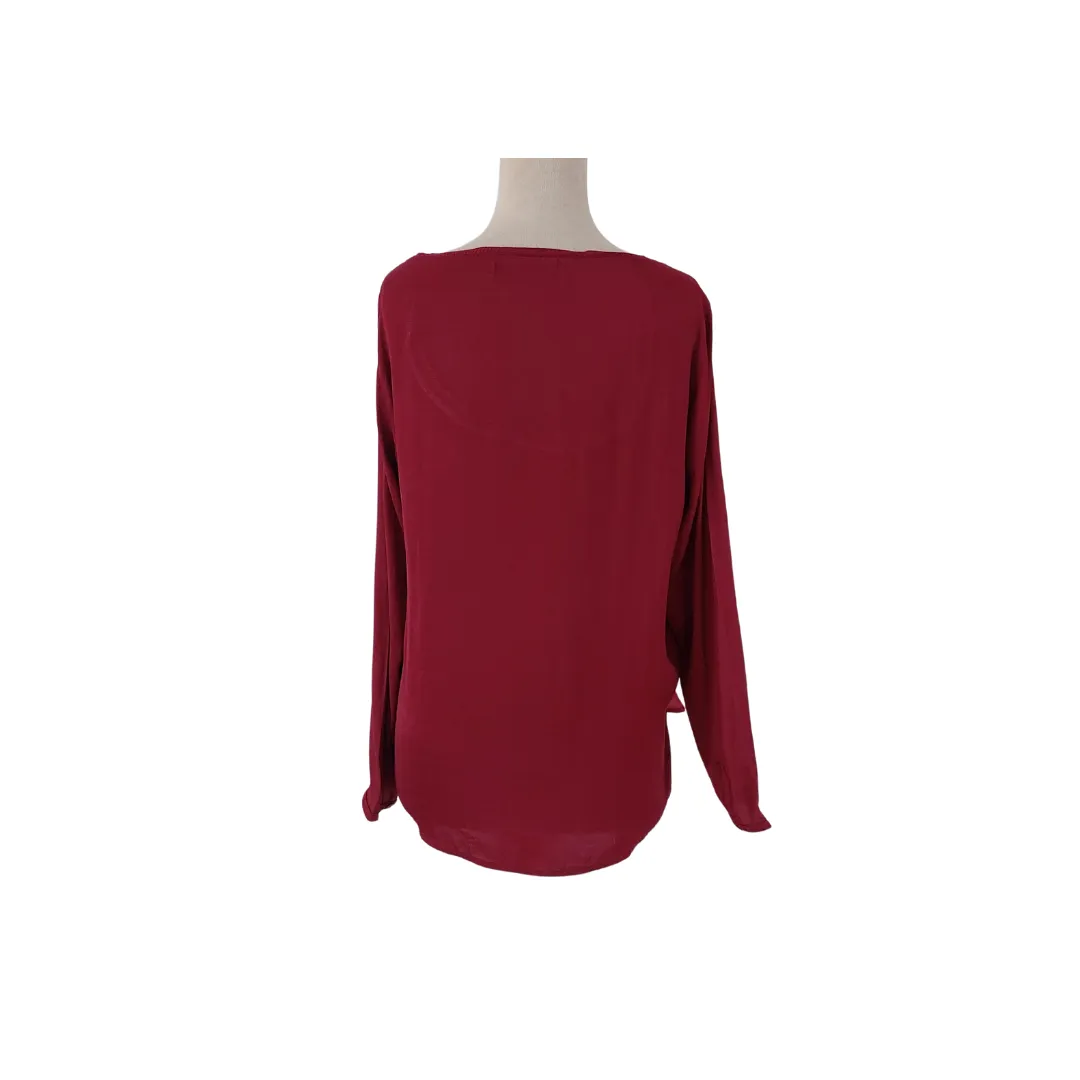 Bershka Maroon Long Sleeve Top | Gently Used |