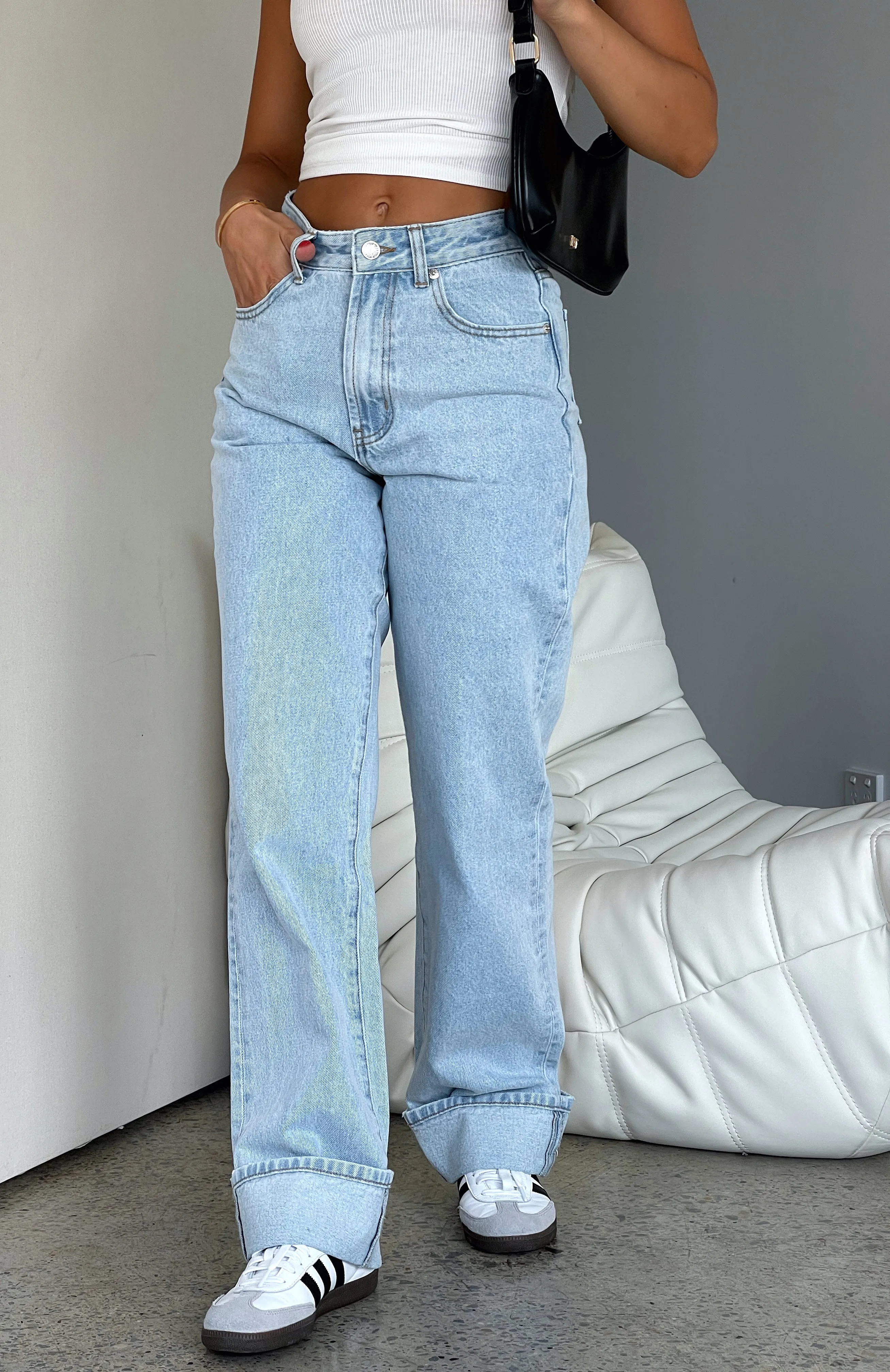 Blair High Rise Wide Leg Jeans Light Blue