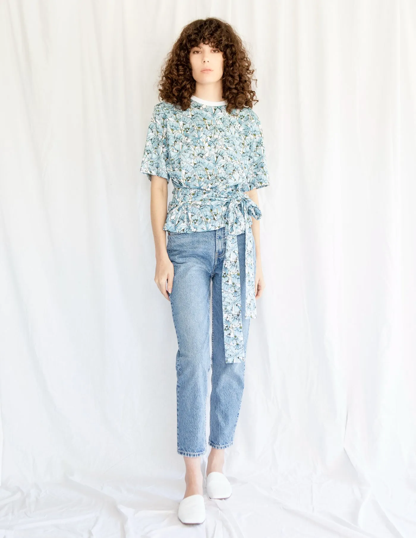 Blue Cosmos Belted Tshirt