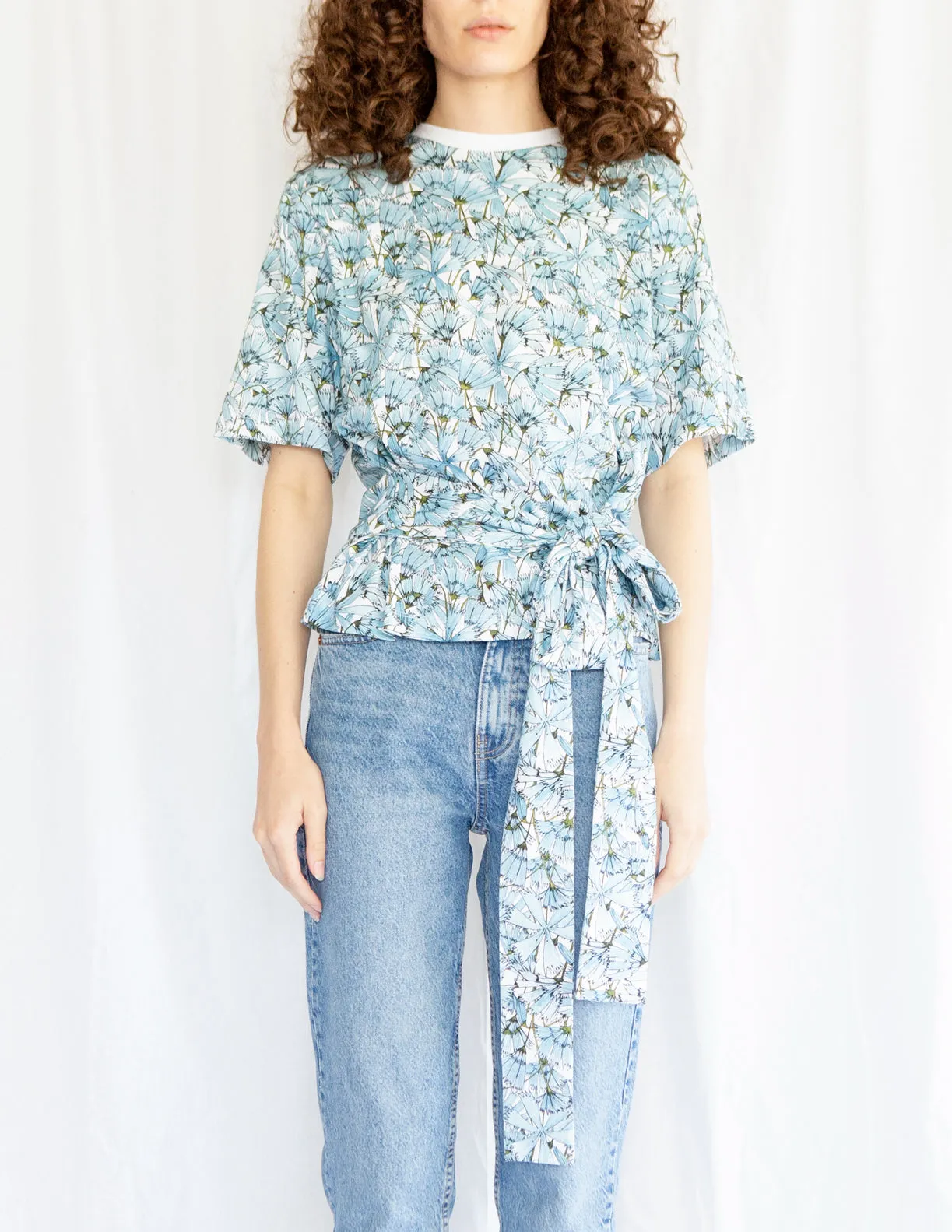 Blue Cosmos Belted Tshirt