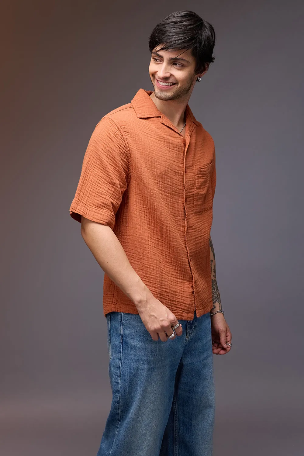 Breezy Relaxed Rust Shirt