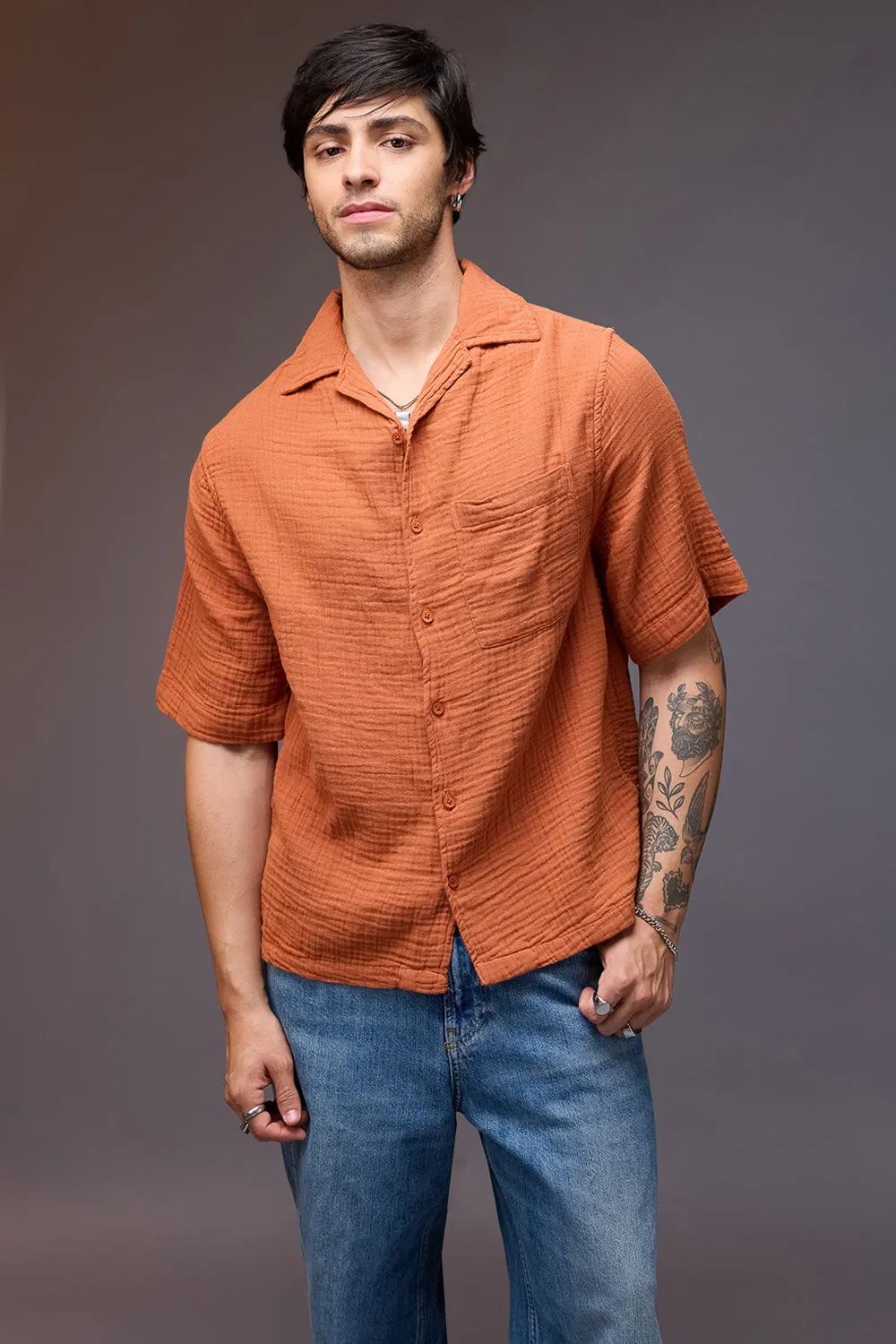 Breezy Relaxed Rust Shirt