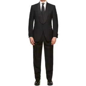 BRIONI "ALCIONE" Handmade Black Mohair-Wool Shawl Collar Tuxedo Suit EU 50 NEW US 40