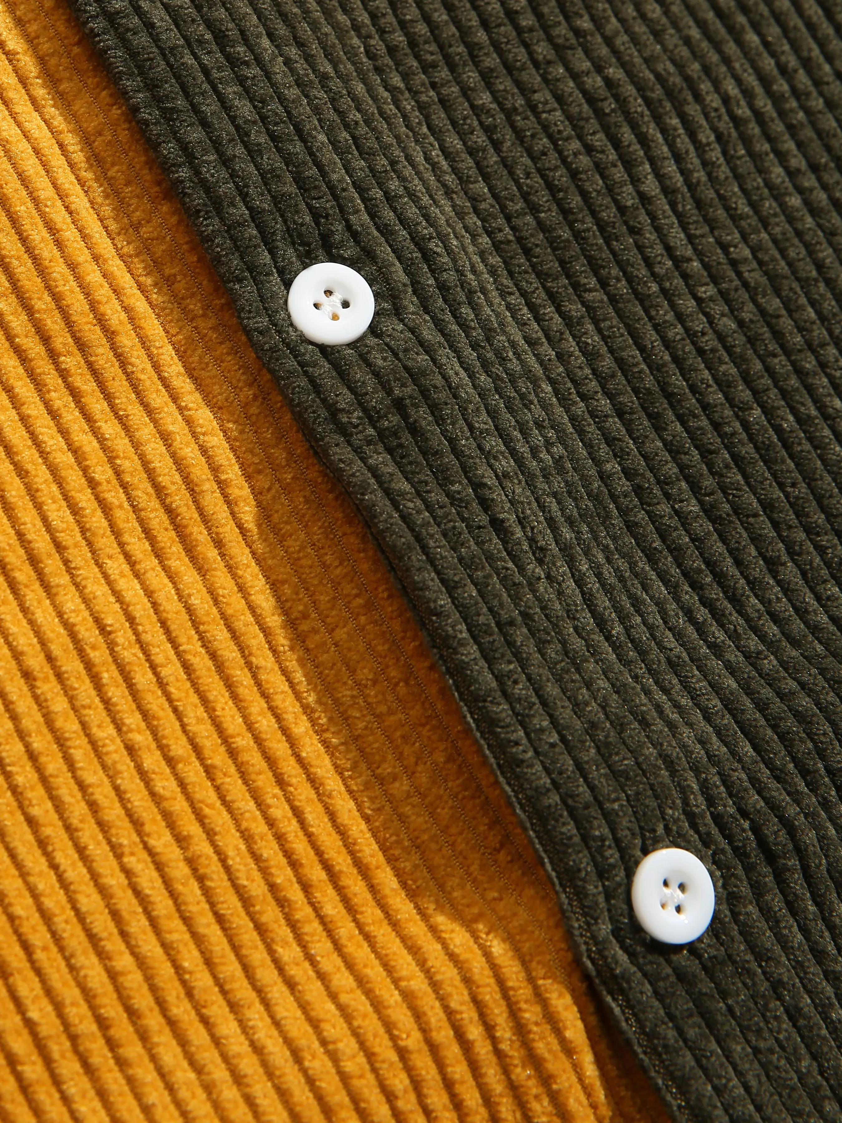 Corduroy Patchwork Long Sleeve Shirts