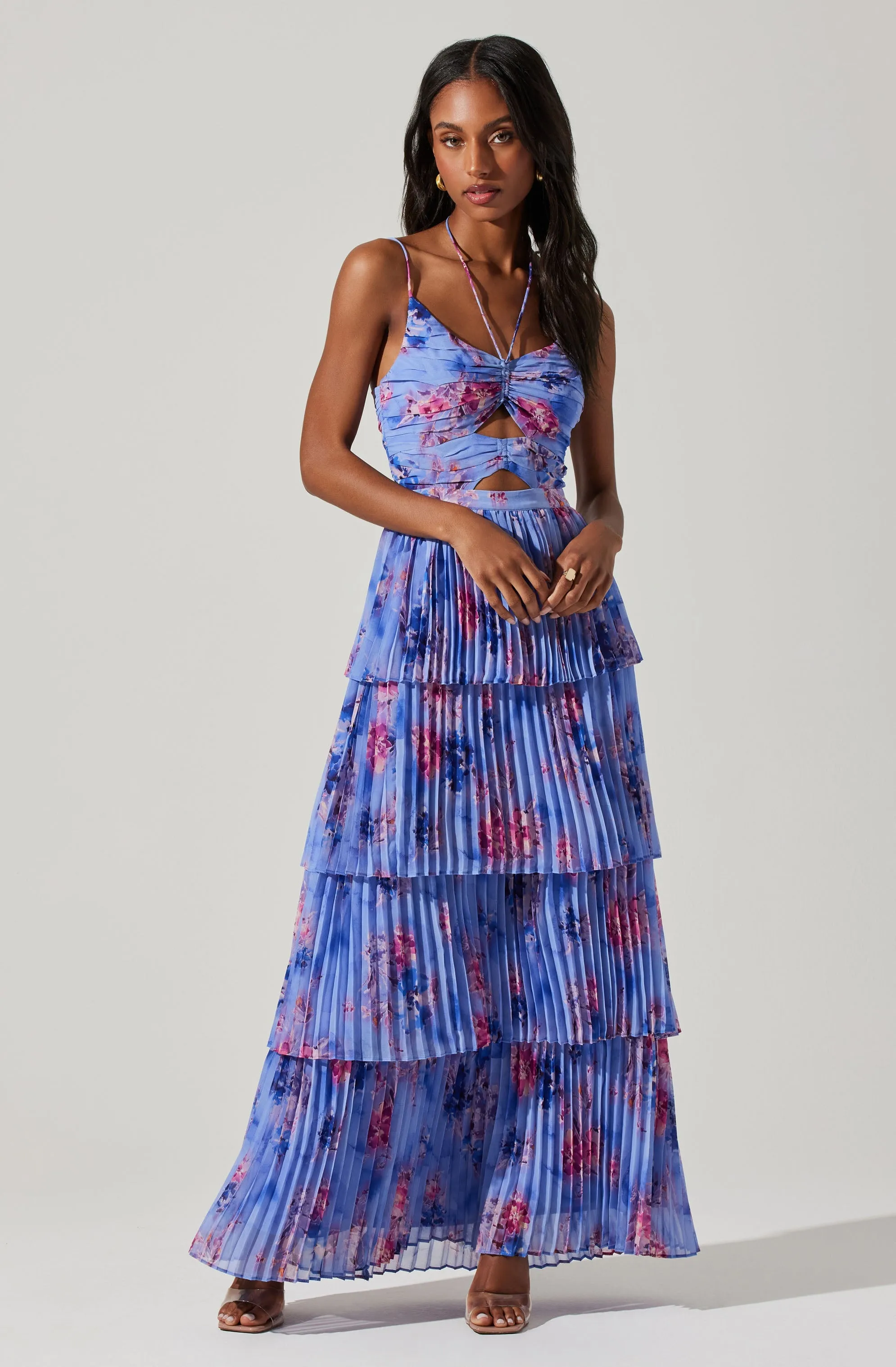 Daytona Pleated Floral Maxi Dress