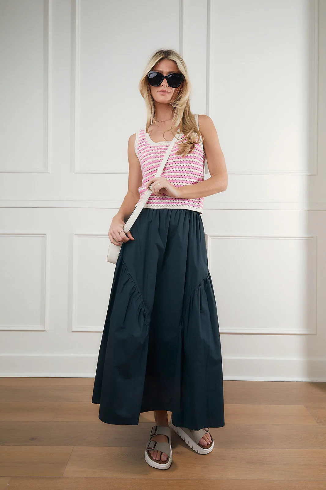 Deep Sea Cotton Flounce Skirt