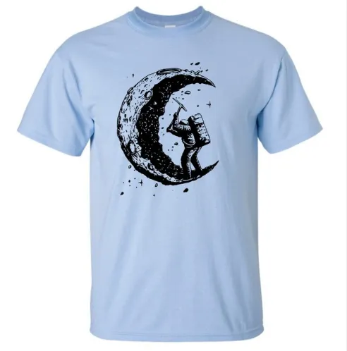 Digging The Moon O-neck T Shirts