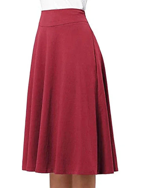 Elegant Women's Swing Work Skirts in Various Colors for Office / Career S M L