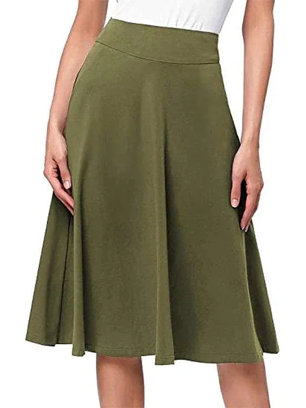 Elegant Women's Swing Work Skirts in Various Colors for Office / Career S M L