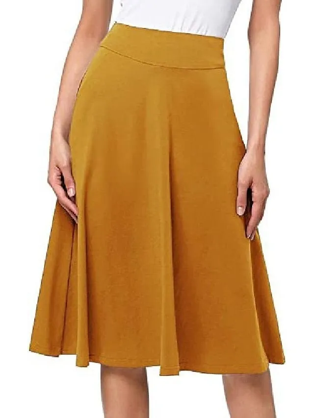 Elegant Women's Swing Work Skirts in Various Colors for Office / Career S M L