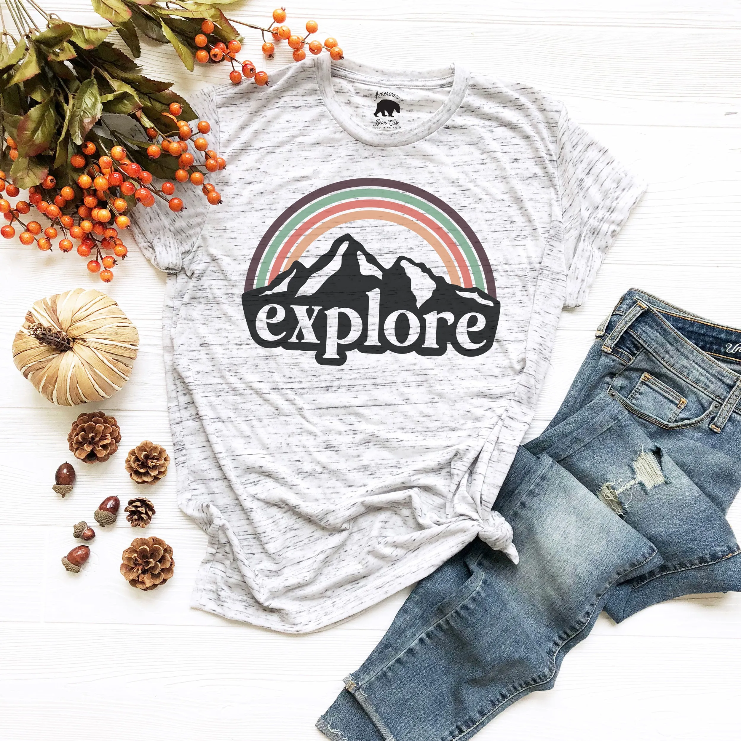 Explore Rainbow Mountain Adult Shirts