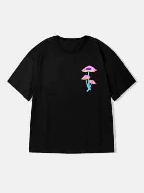 Fantasy Mushroom Graphic Cotton T-Shirts