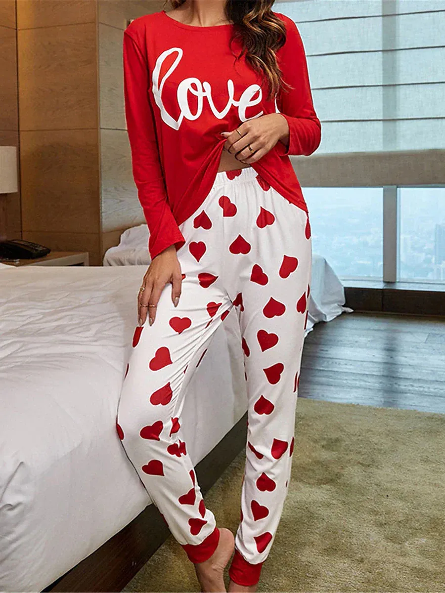 Heartfelt Women's Pajama Set for Valentine's Day