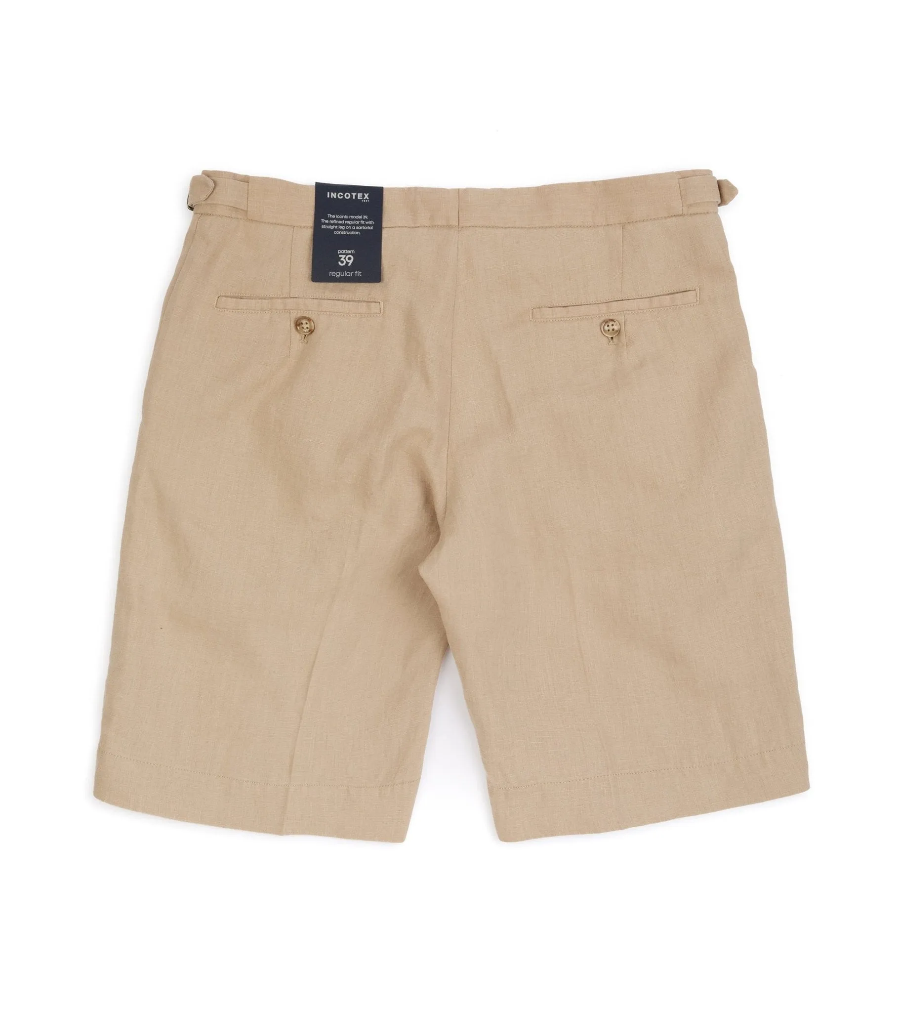 Incotex Linen Pleated Shorts: Tan