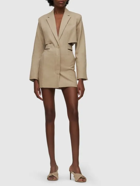 Jacquemus   Le Robe Bari linen blazer mini dress 