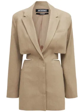 Jacquemus   Le Robe Bari linen blazer mini dress 