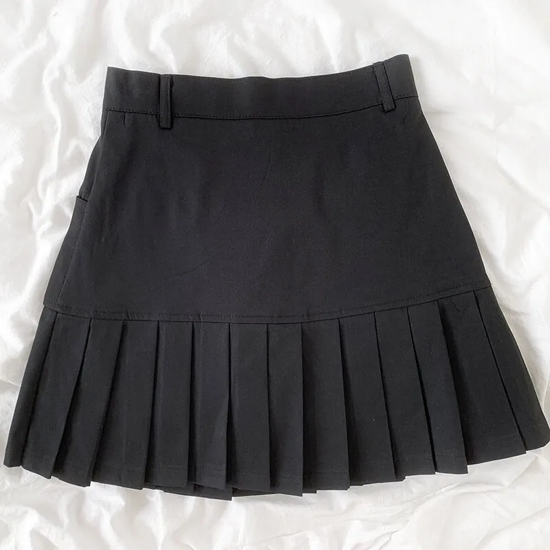 Japanese girl summer high waist pleated skirt BY6091