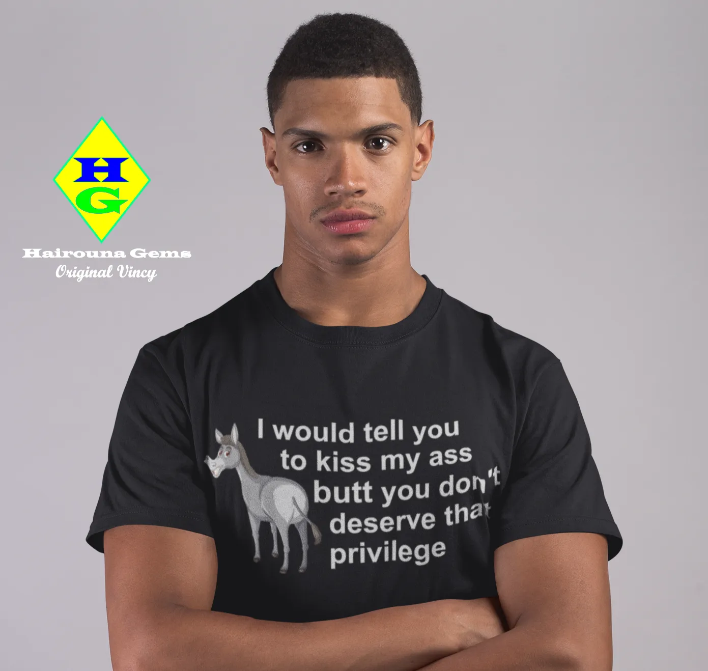 Kiss My Ass.....Short-Sleeve Unisex T-Shirt (black)