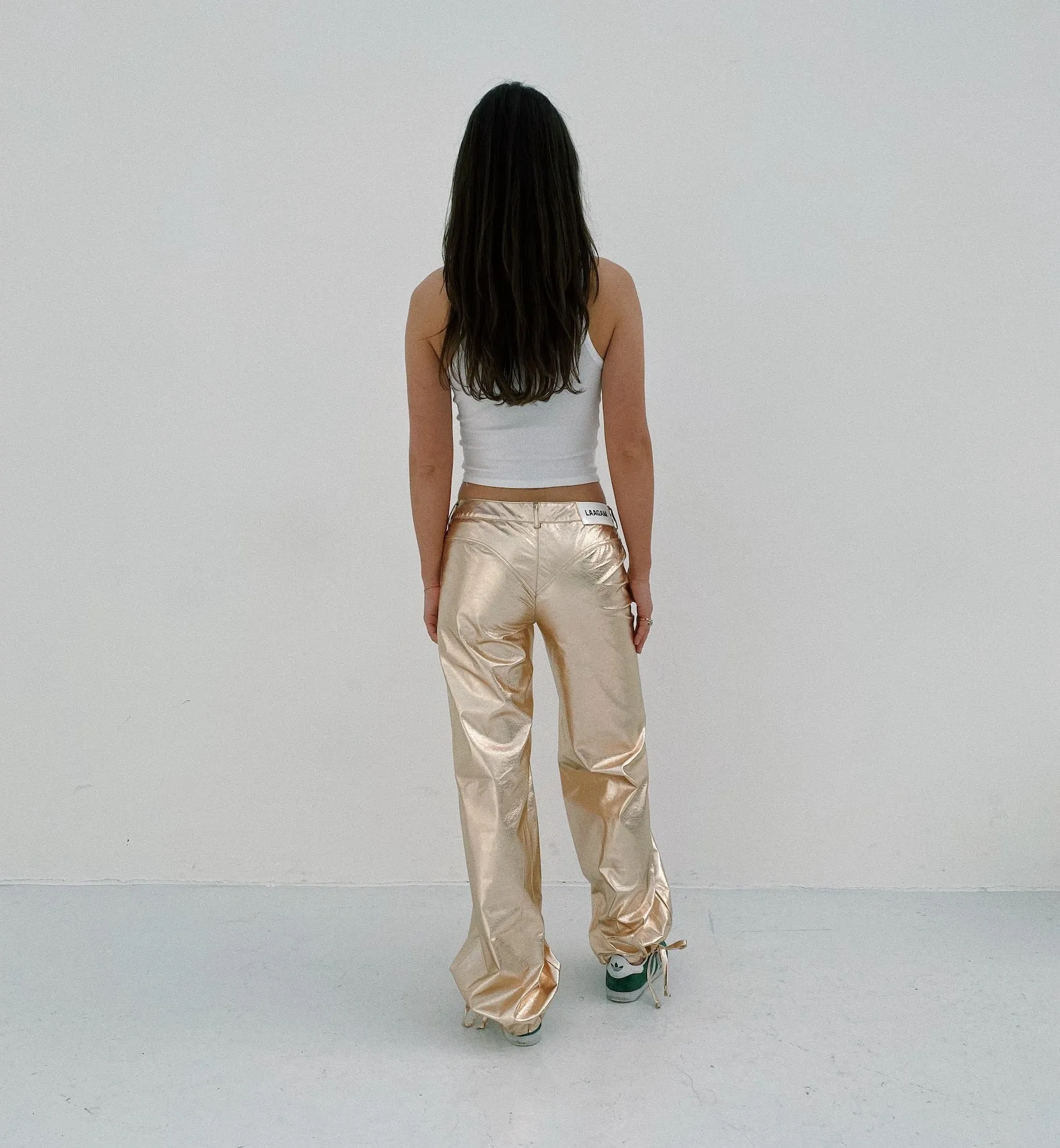 Laagam Rue Low Waist Gold Pants