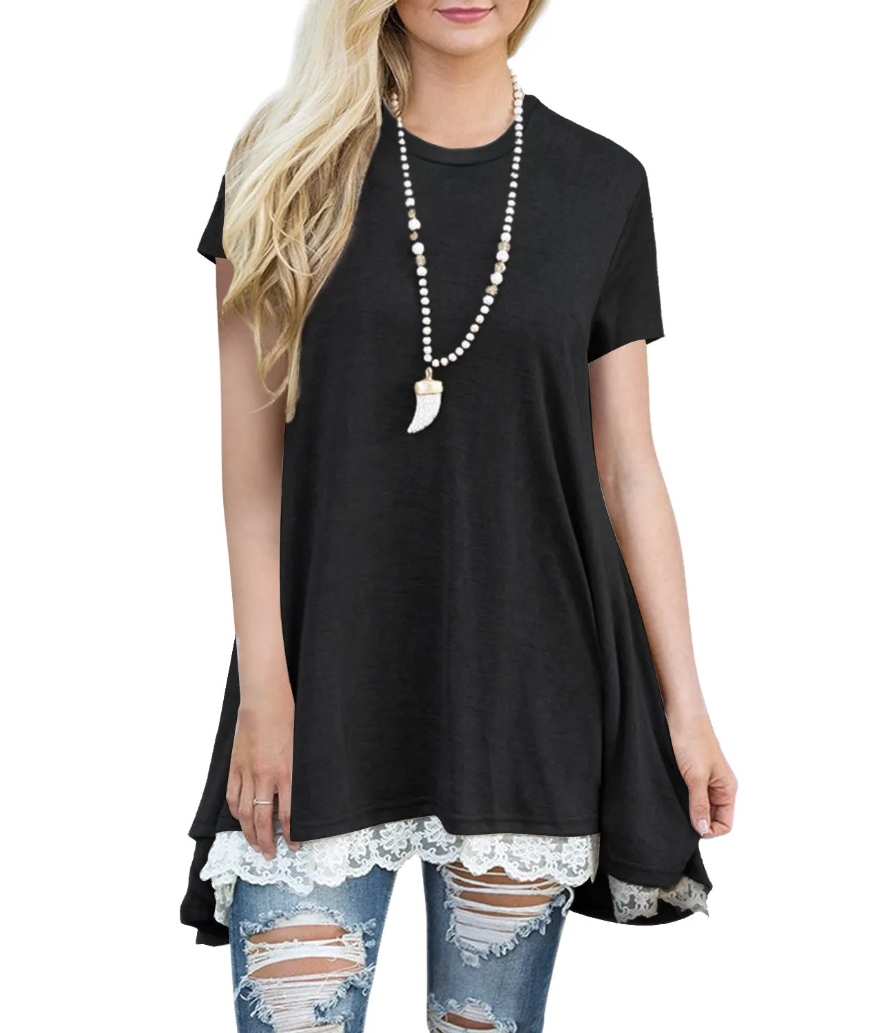 Lace Hem T-shirt