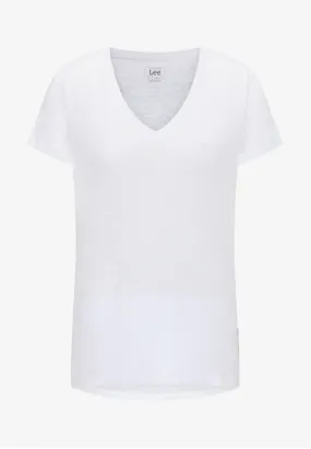 Lee Women's T-shirt V-Neck Neck Tee L41JENLJ bright white