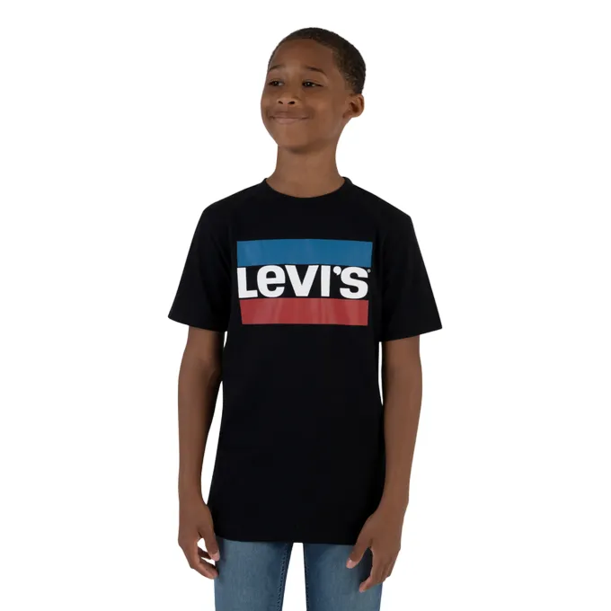 Levi's Kids short sleeve t-shirt for boys with Sportswear logo 9E8568-023 black