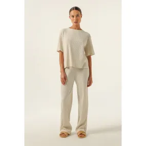 Nude Lucy- Nude Lounge Ribbed Pant in Cream Marle