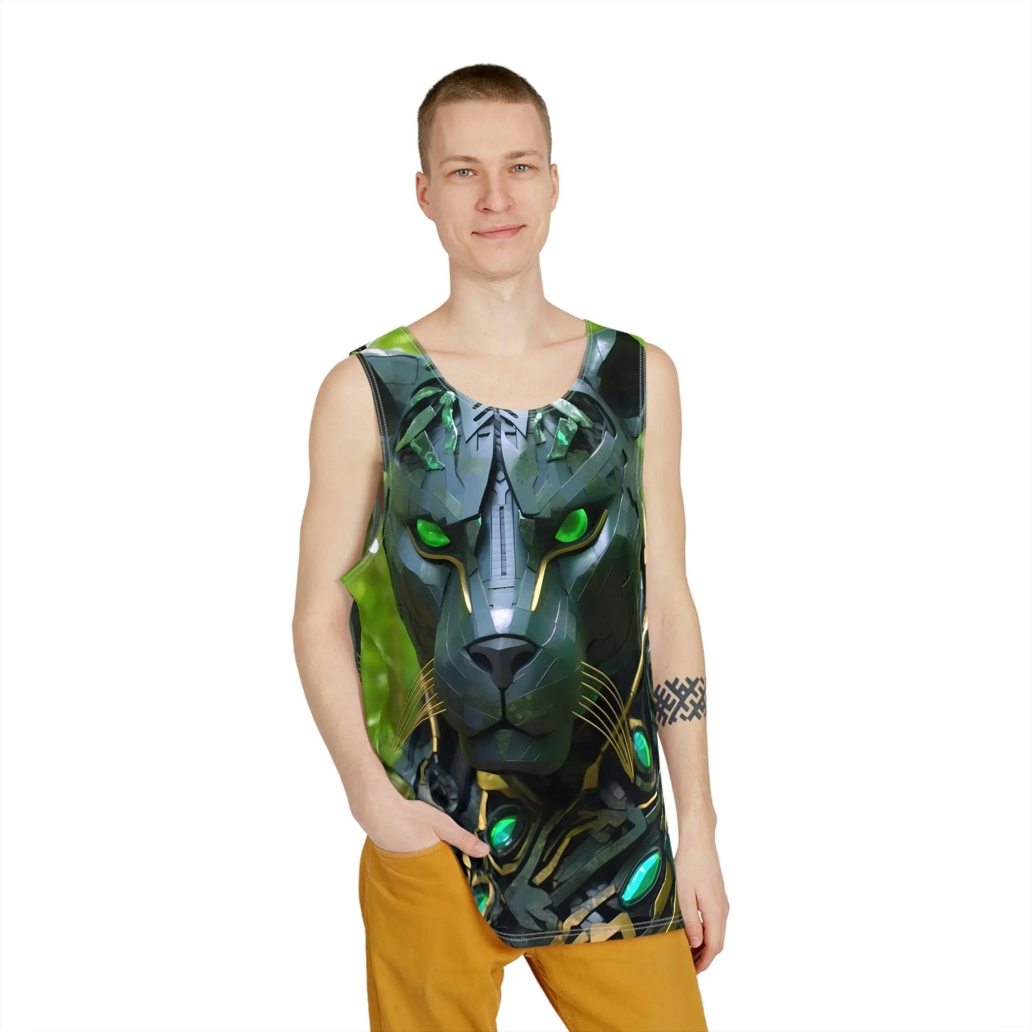 Obsidian Black Panther Custom Sublimation Print All-Over Design Tank Top - Stylish Comfort for Gym and Streetwear