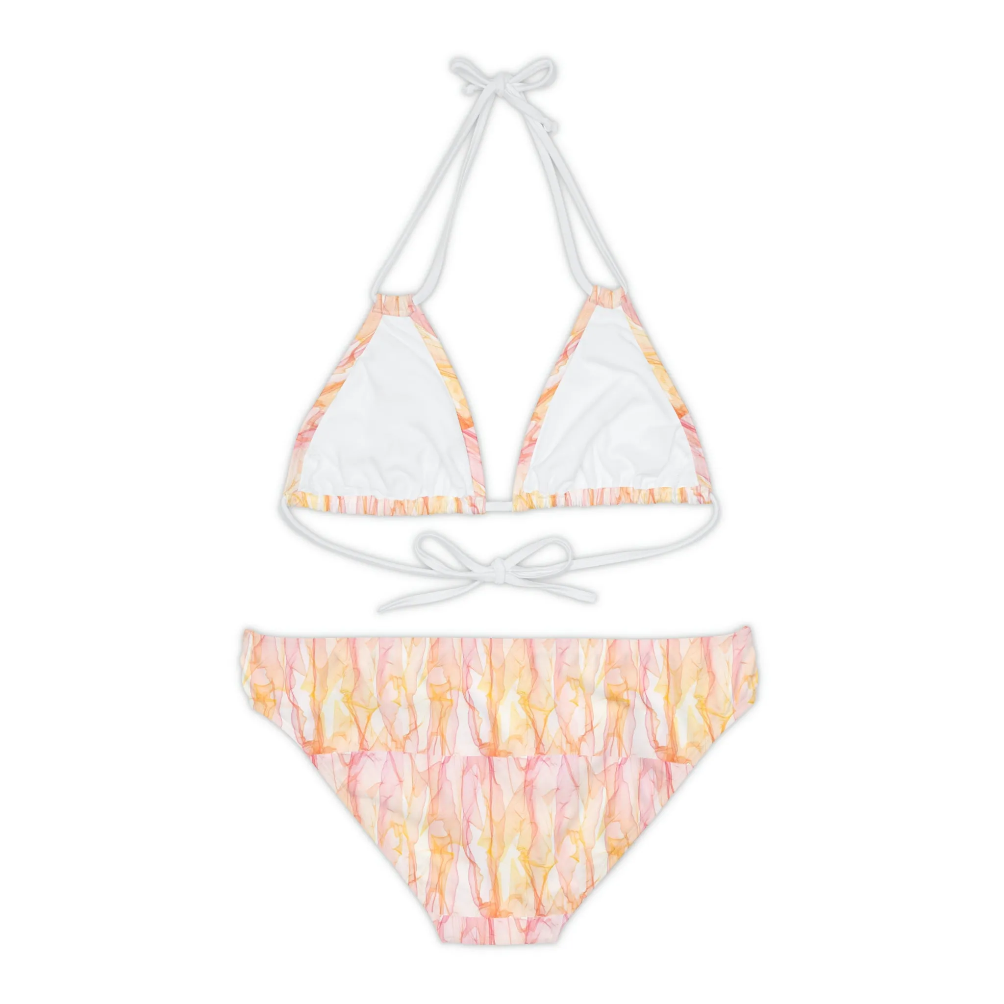 Peach Wisps Strappy Bikini Set