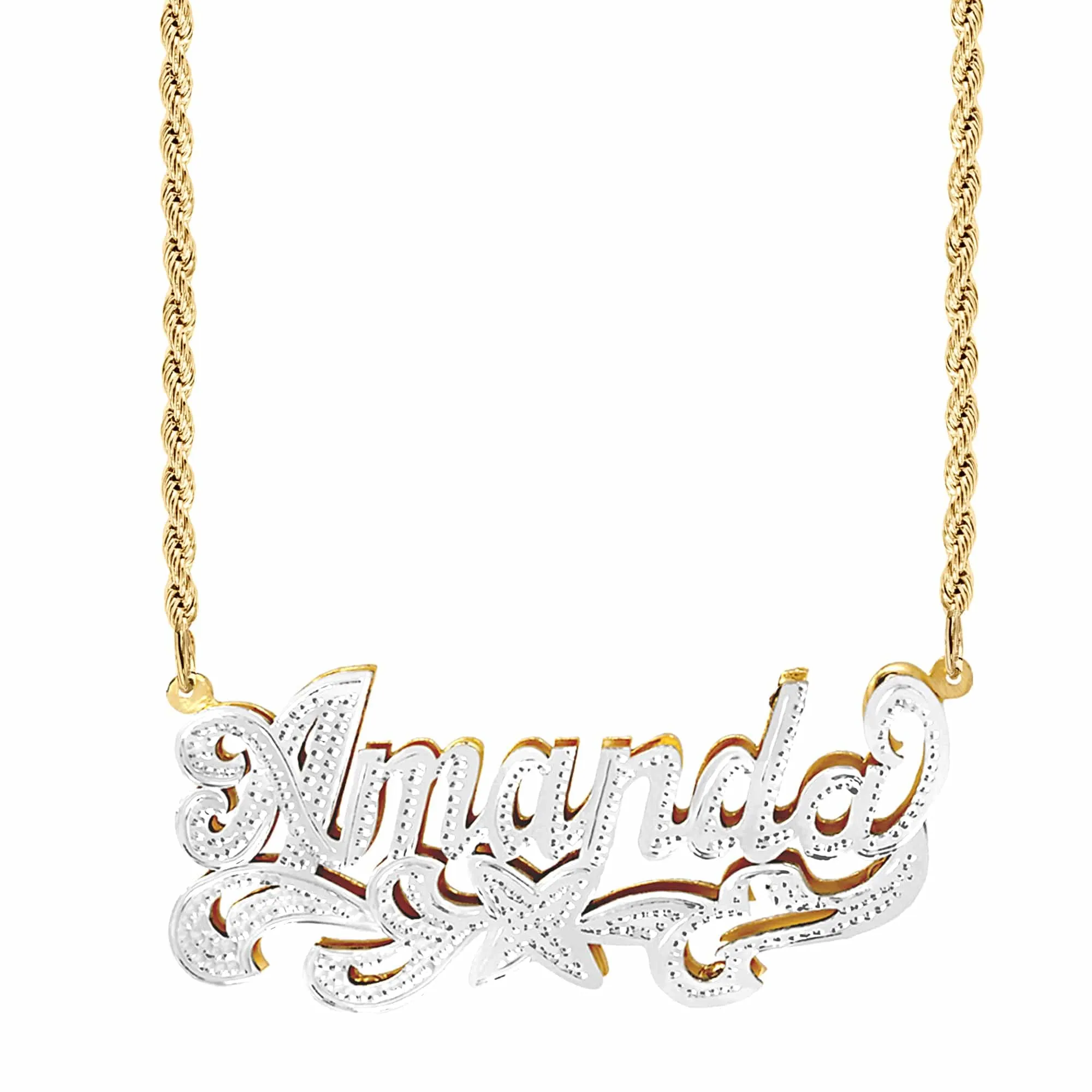 Personalized Double Plated Name Necklace Amanda