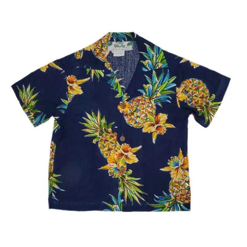 Pineapple Print Boys Hawaiian Shirts