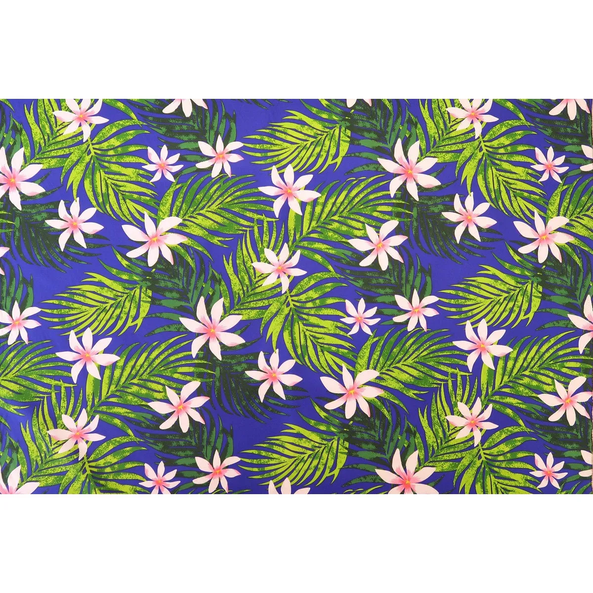 Pink Tiare with Palm Leaf | Royal Blue  BLU-0002C