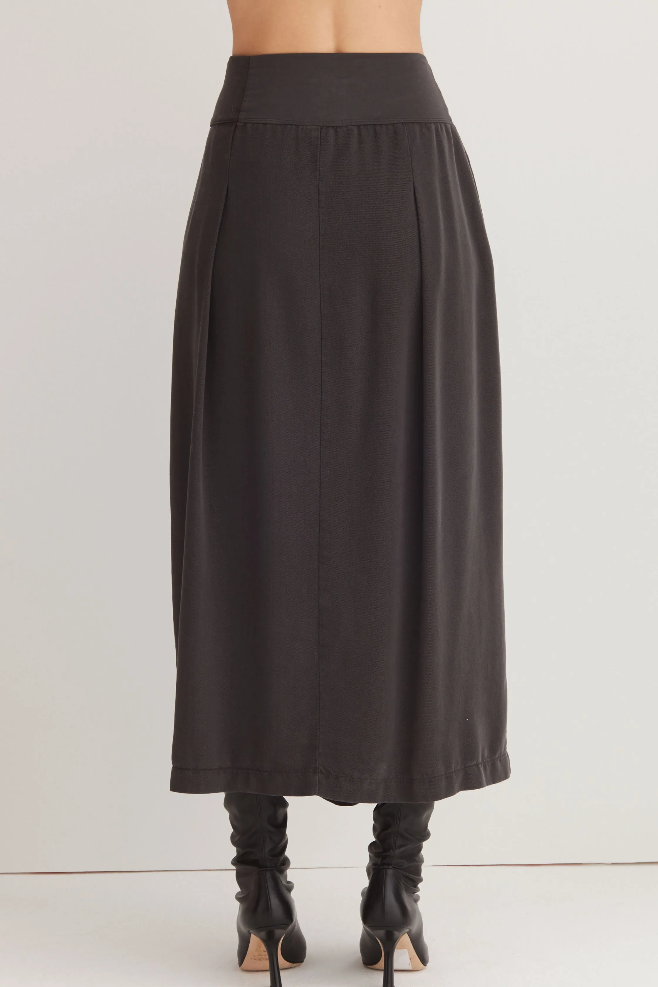 Pleated Long Skirt Garment Dyed 2530 3893