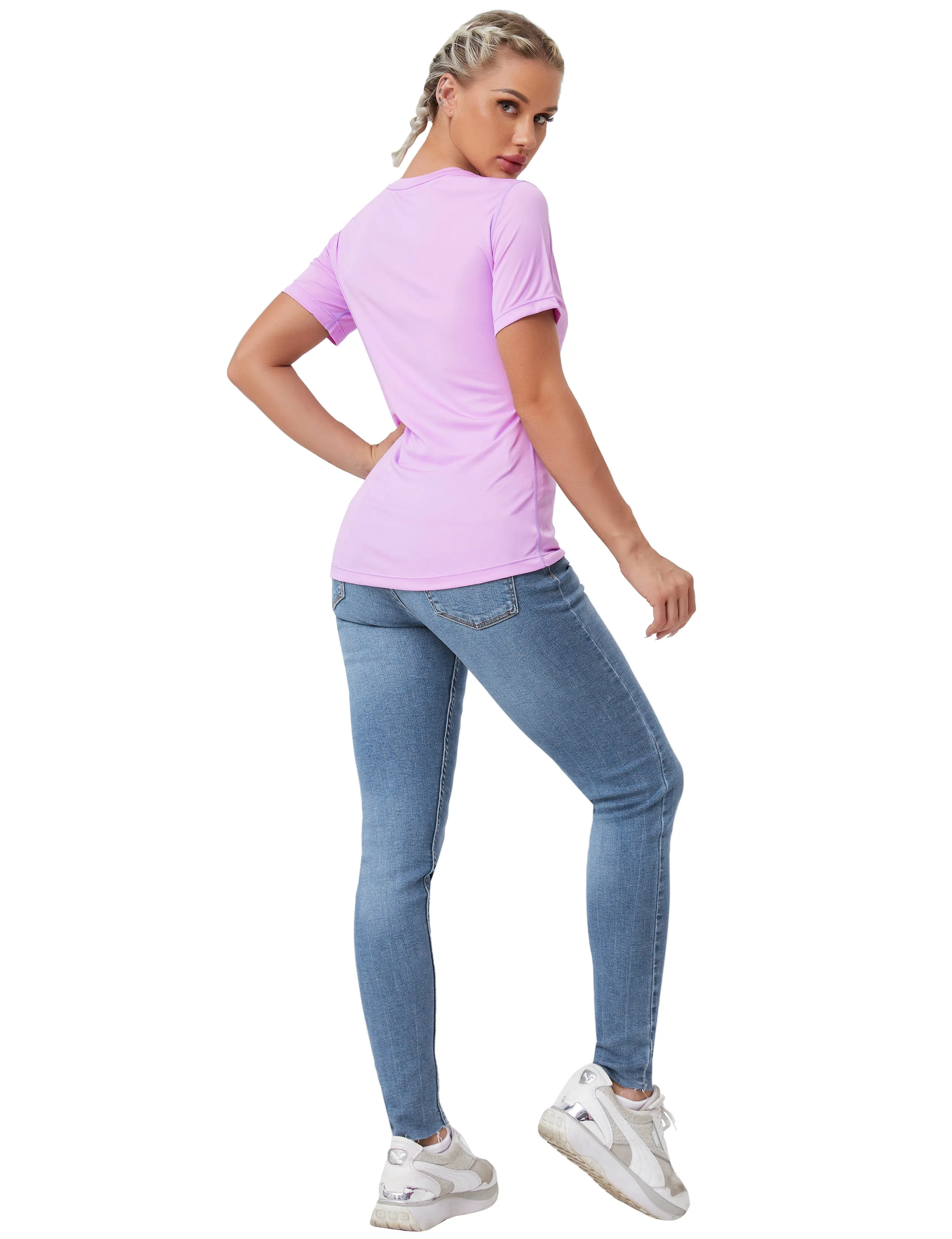 Short Sleeve Athletic Shirts purple