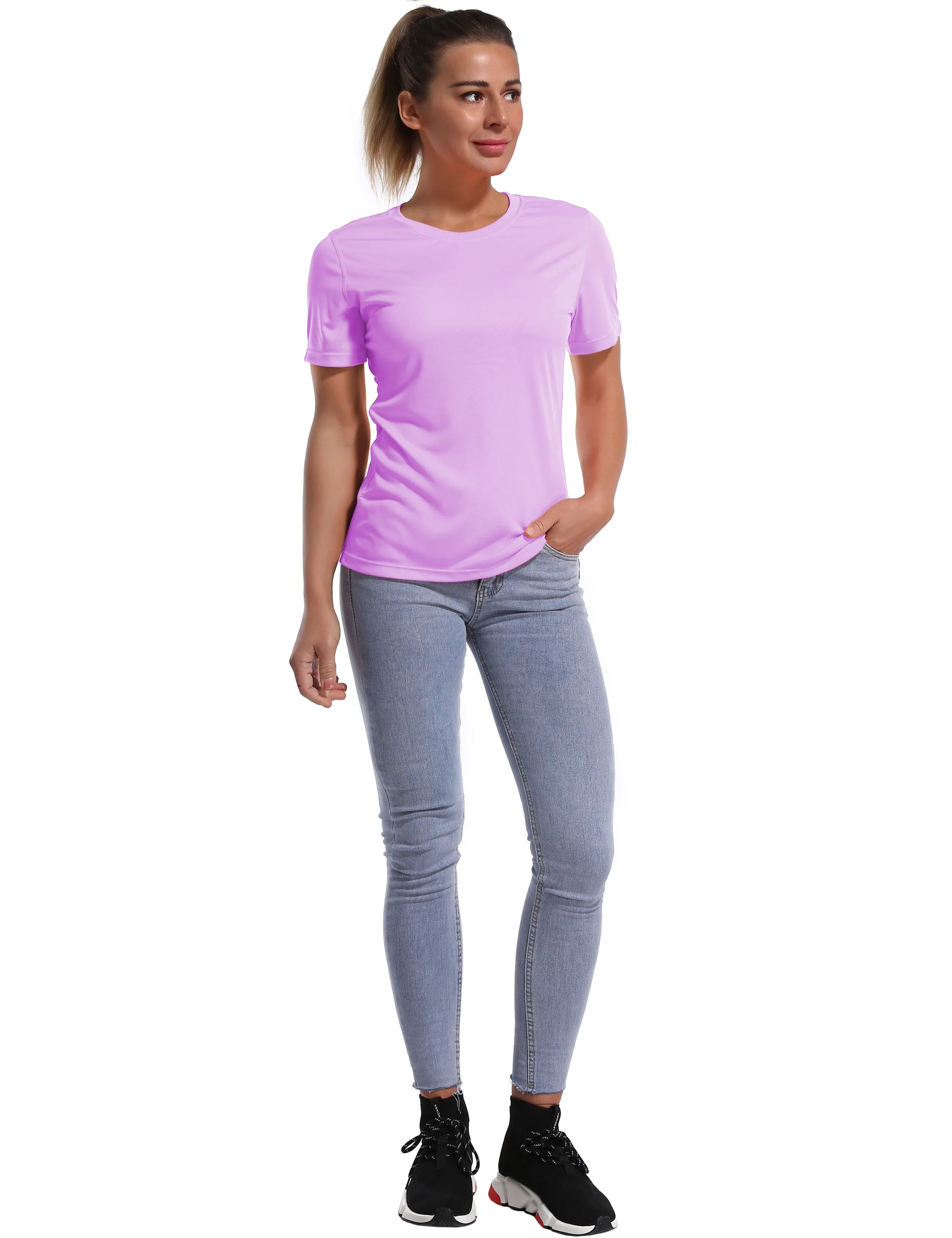 Short Sleeve Athletic Shirts purple