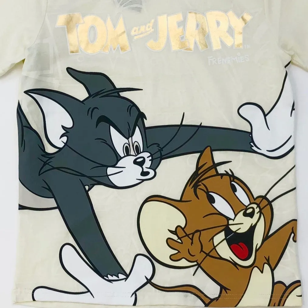 SOUTHPOLE Tom & Jerry Kid's Graphic T-Shirt - Cream