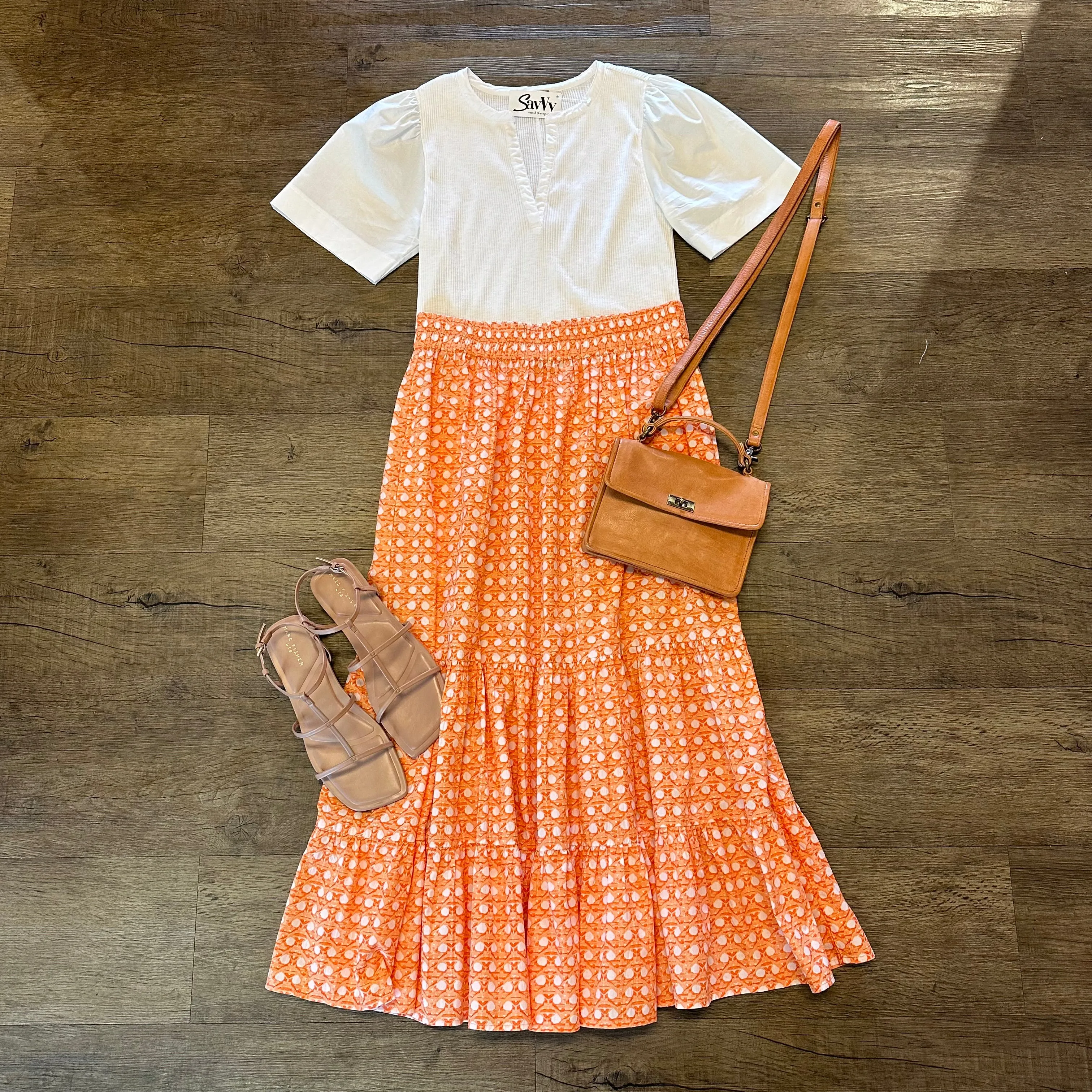 Surrey Skirt in orange wicker by Olivia James