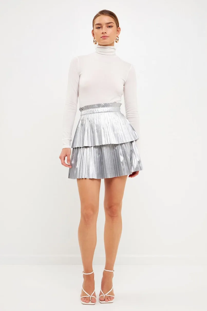 The ‘Shiny Pu Pleated Mini Skirt’