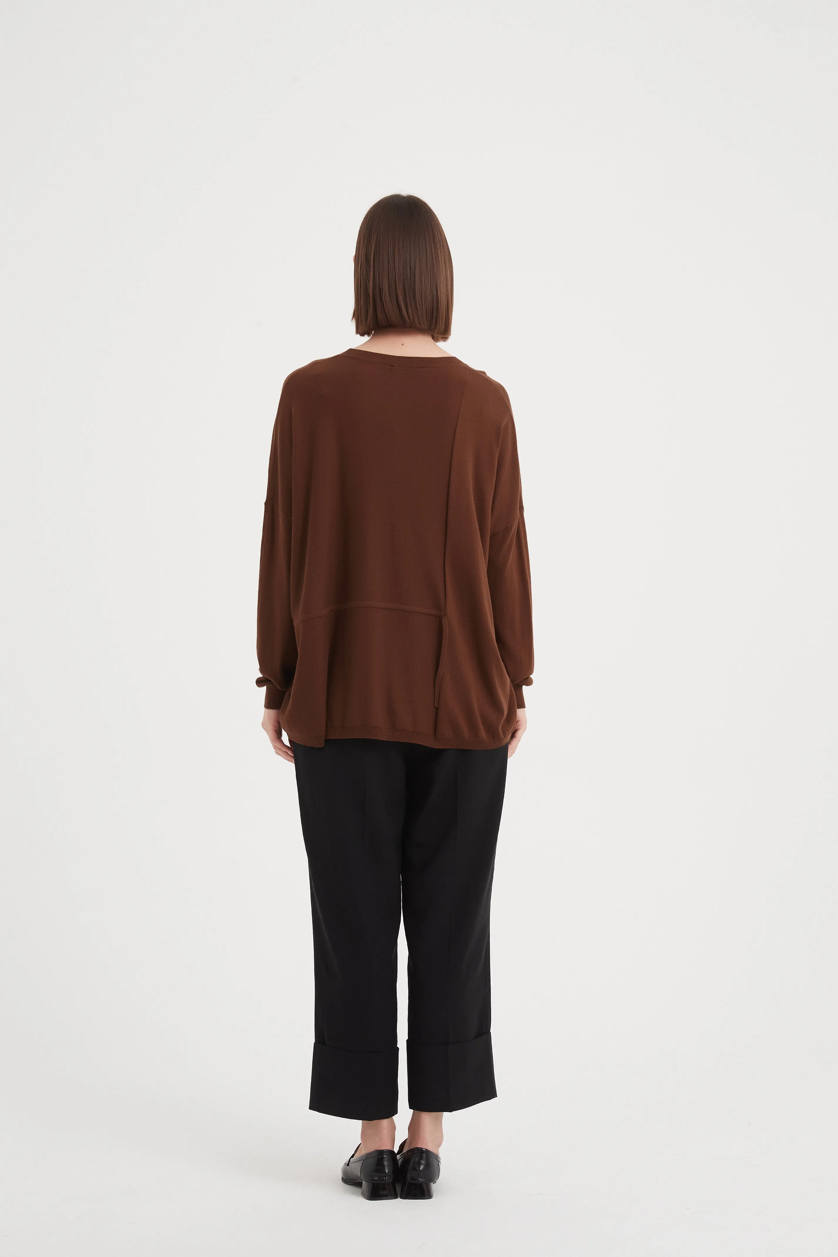 Tirelli - Split Detail Knit Top - Mocha