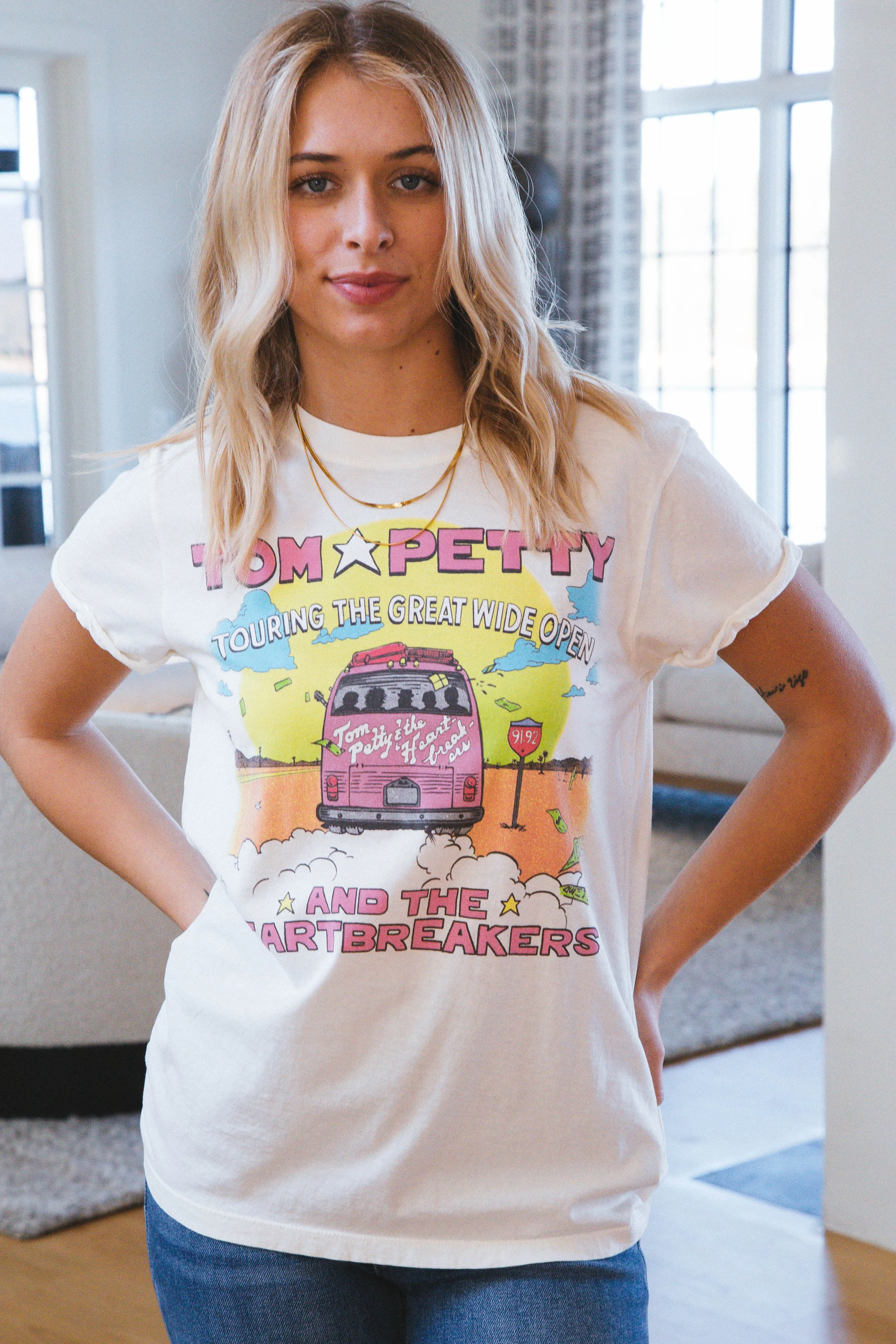 Tom Petty and the Heartbreakers Tour Tee, Pearl | Recycled Karma