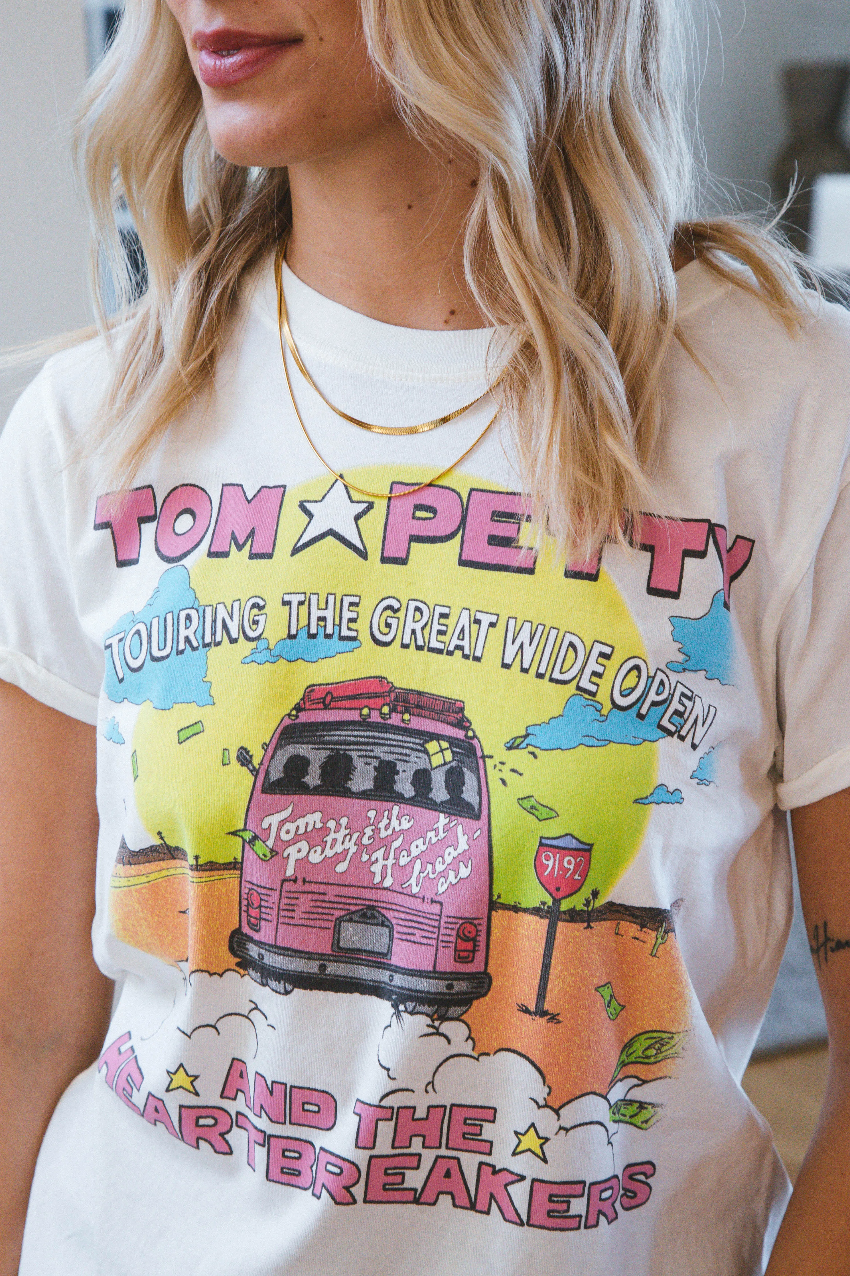 Tom Petty and the Heartbreakers Tour Tee, Pearl | Recycled Karma