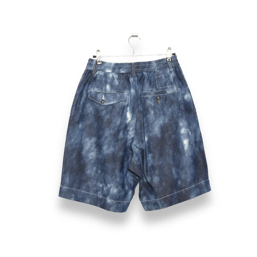 Universal Works Pleated Track Short cloud denim 28156