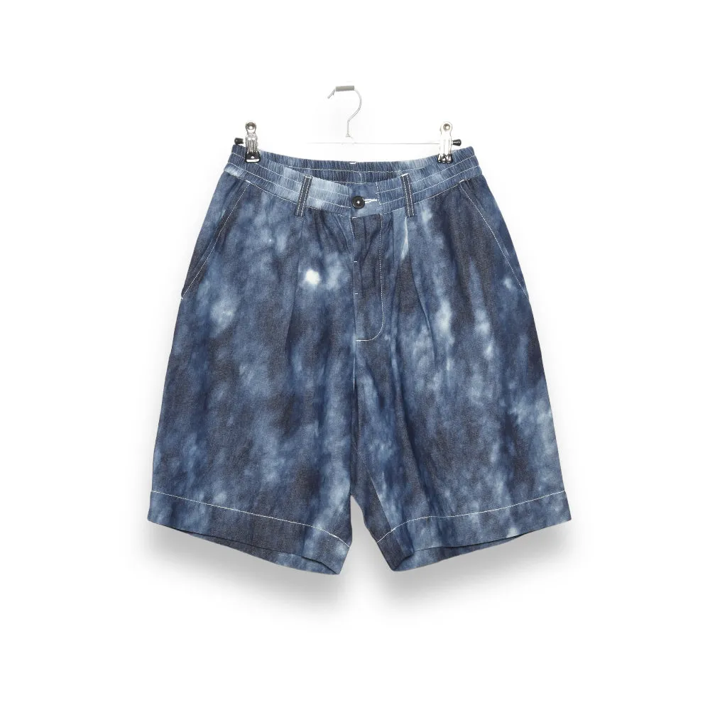 Universal Works Pleated Track Short cloud denim 28156