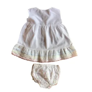 Vintage 60's White Sheer Dress and Bloomers Set / 12-18M